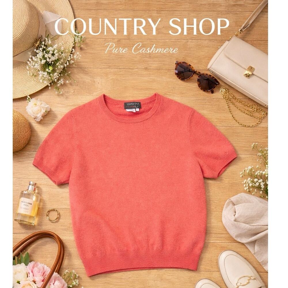 Country Shop Pure Cashmere Short Sleeve Sweater Sz. L